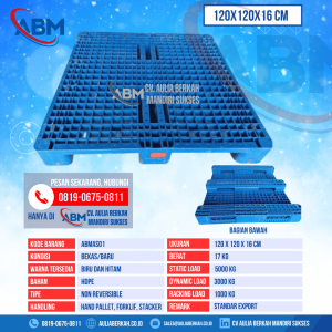 Pallet Plastik Bekas & Baru Ukuran 120x120x16 cm - ABMAS01 - Biru