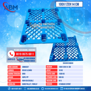 Pallet Plastik Bekas & Baru Ukuran 100x120x14 cm - ABMAS07 - Biru