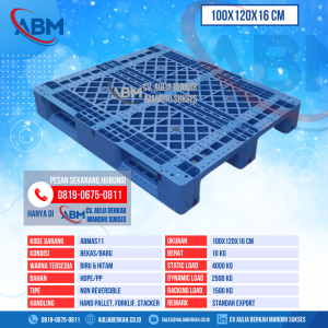 Pallet Plastik Bekas & Baru Ukuran 100x120x16 cm - ABMAS11 - Biru