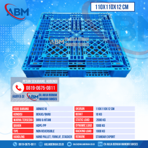 Pallet Plastik Bekas & Baru Ukuran 110x110x12 cm - ABMAS16 - Biru