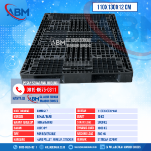 Pallet Plastik Bekas & Baru Ukuran 110x130x12 cm - ABMAS17 - HItam