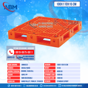Pallet Plastik Bekas & Baru Ukuran 100x110x15 cm - ABMAS23 - Orange