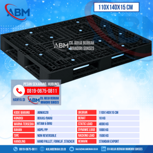 Pallet Plastik Bekas & Baru Ukuran 110x140x15 cm - ABMAS28 - Hitam