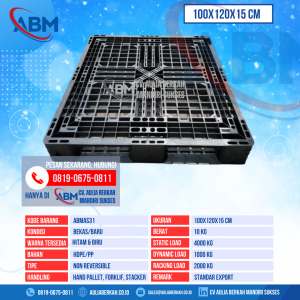 Pallet Plastik Bekas & Baru Ukuran 100x120x15 cm - ABMAS31 - Hitam
