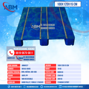 Pallet Plastik Bekas & Baru Ukuran 100x120x15 cm - ABMAS37 - Biru