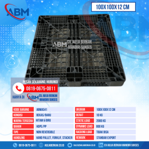 Pallet Plastik Bekas & Baru Ukuran 100x100x12 cm - ABMAS41 - Hitam