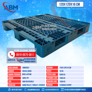 Pallet Plastik Bekas & Baru Ukuran 120x120x16 cm - ABMAS63 - Biru