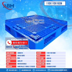 Pallet Plastik Bekas & Baru Ukuran 110x110x15 cm - ABMAS75 - Biru