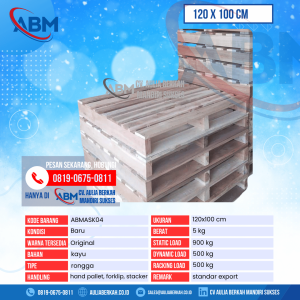 Pallet Kayu Bekas/Baru Ukuran 120x100 cm - ABMASK04-Original