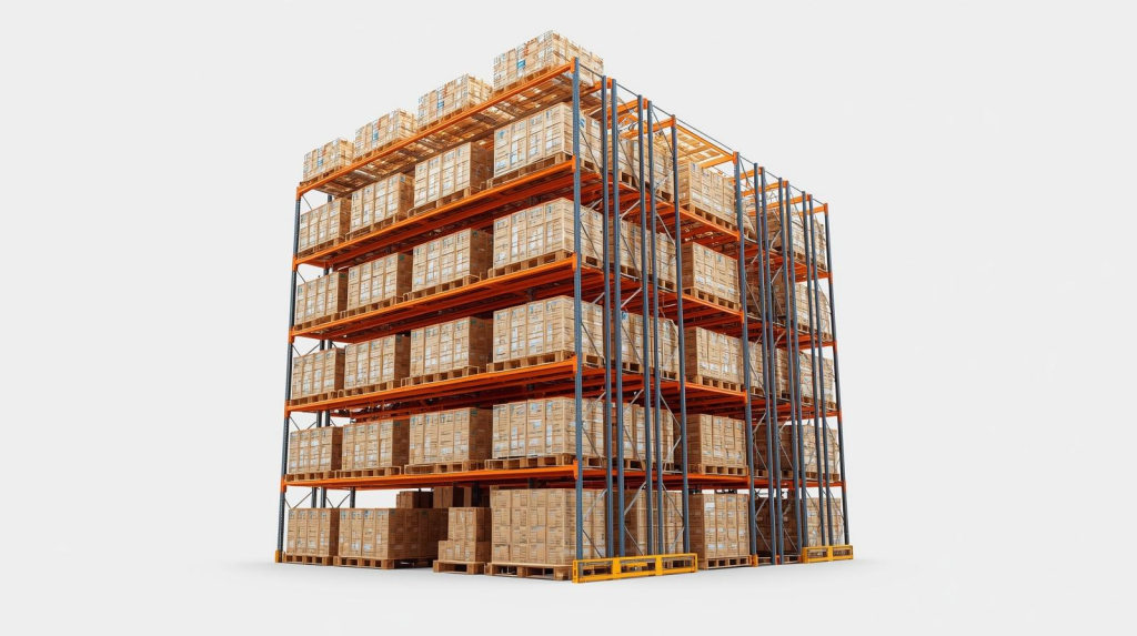 sistem pallet racking dengan penyimpanan vertikal